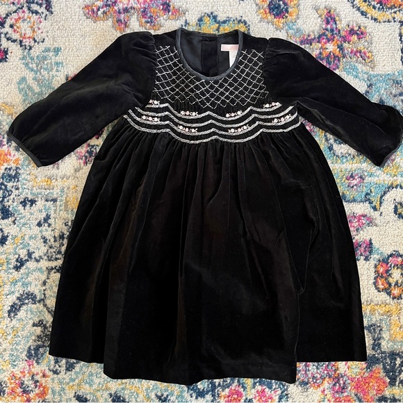 Janie and Jack Other - Janie And Jack Velvet Smocked Dress Black